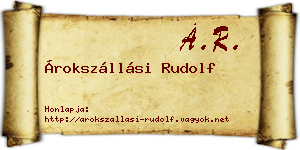 Árokszállási Rudolf névjegykártya