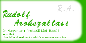 rudolf arokszallasi business card